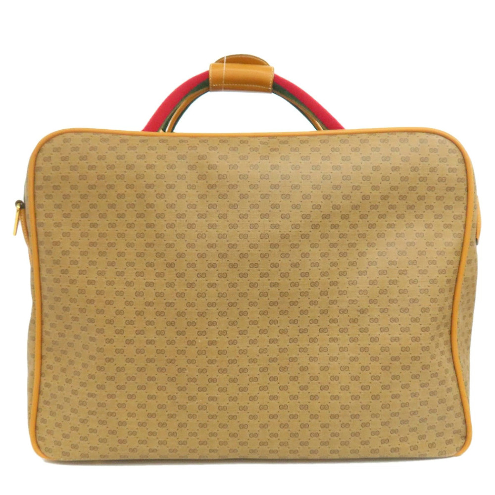Gucci vinyl bag Brown Line beige canvas Sherry GG